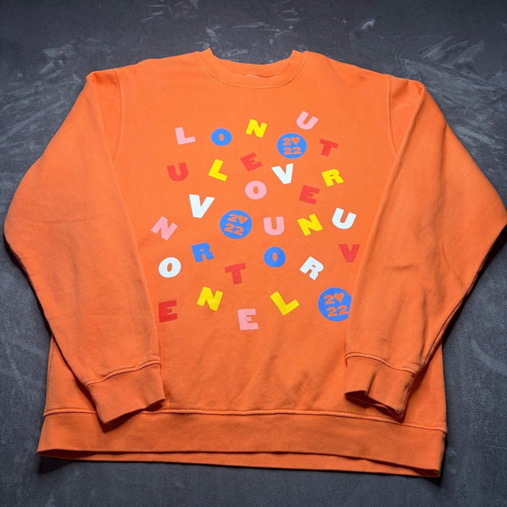 Harry Styles Love On Tour 2022 Sweatshirt Sz XL Crewneck Orange Alphabet Soup